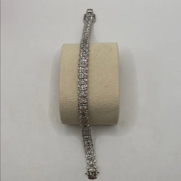 Victoria Wieck Sterling Silver 925 Simulated Diamond Marquise Baguette Bracelet - Picture 7 of 10